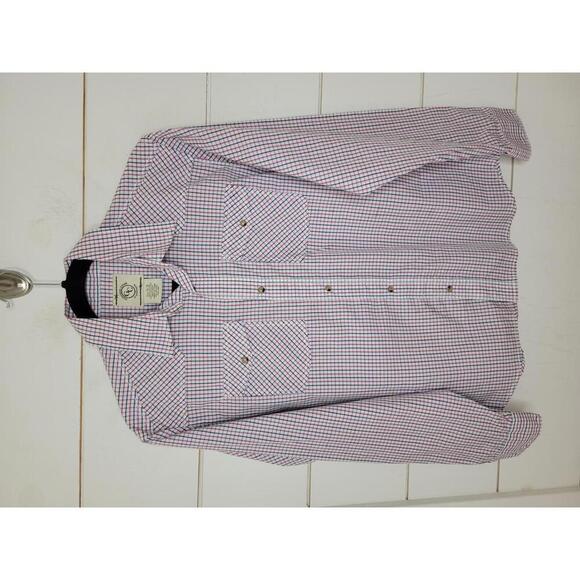Gunnison Creek size 14/16 white red & blue snap button shirt - Picture 1 of 4